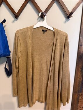 Talbots Lightweight Open Front Cardigan in Camel